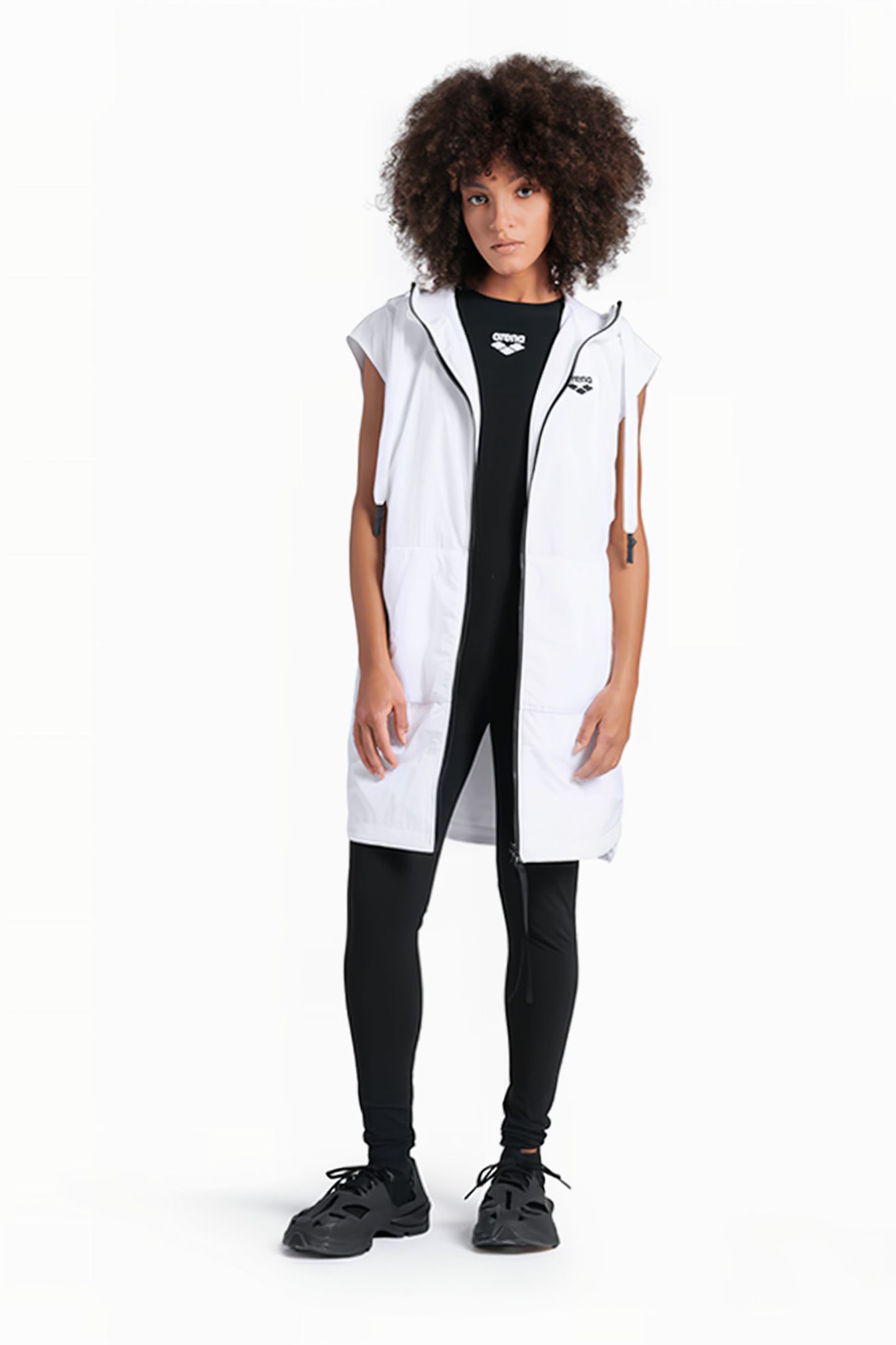WOMEN'S HOODED SLEEVELESS JACKET MPH WHITE 3