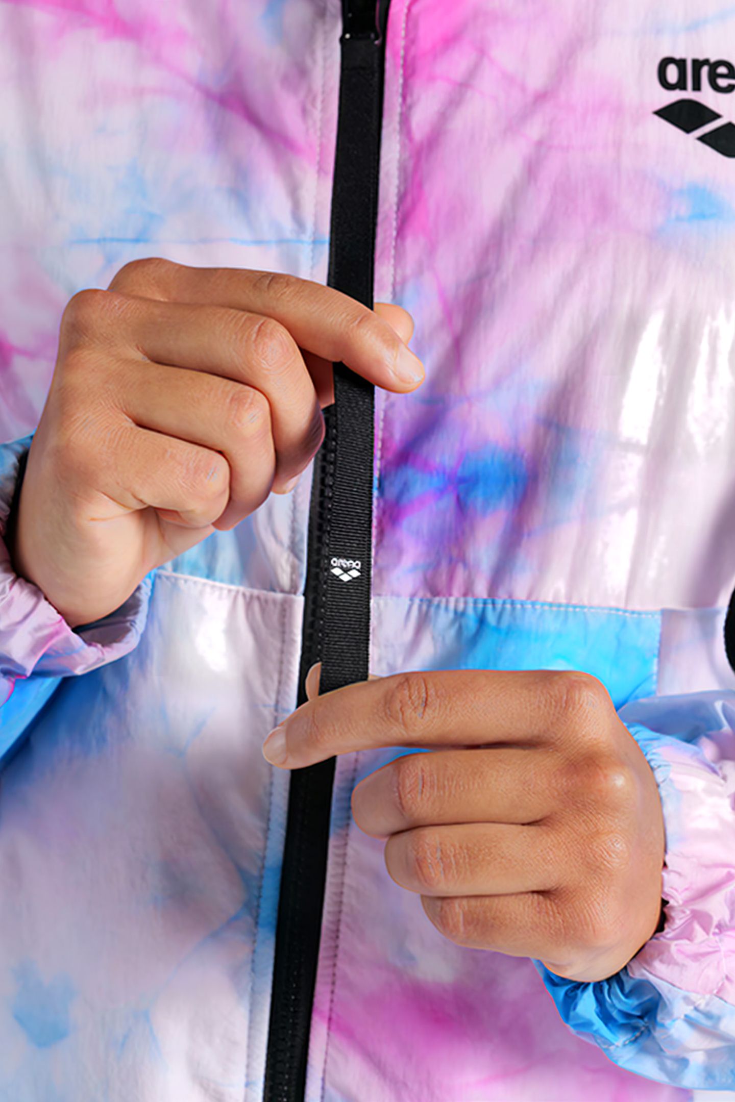 WOMEN'S HOODED JACKET MPH CYAN MULTI TIE&DYE 7
