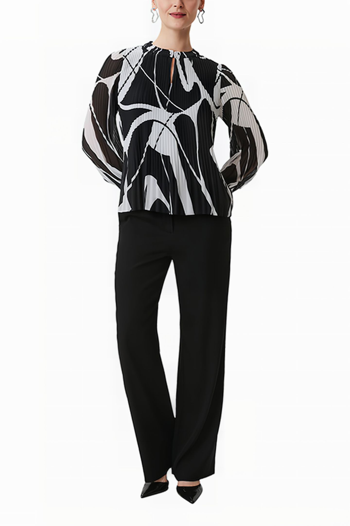 COMMA BLOUSES GREY/BLACK 3
