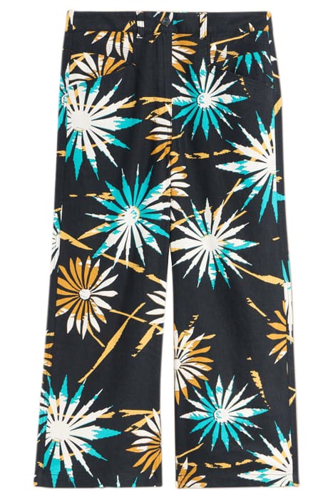 HARPER LINEN BLEND TROUSER BLACK PRINTED 1