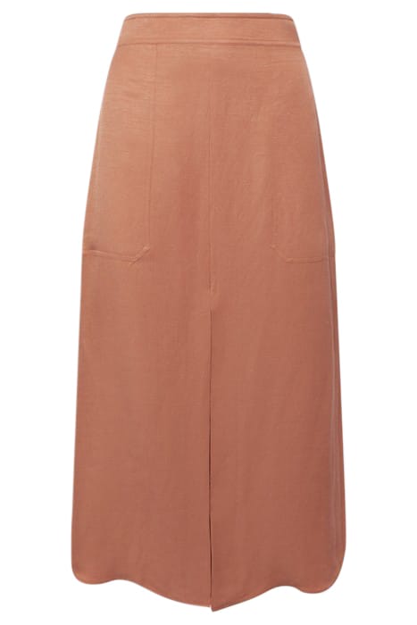 AXELLE LINEN MIDI SKIRT — RUST 4