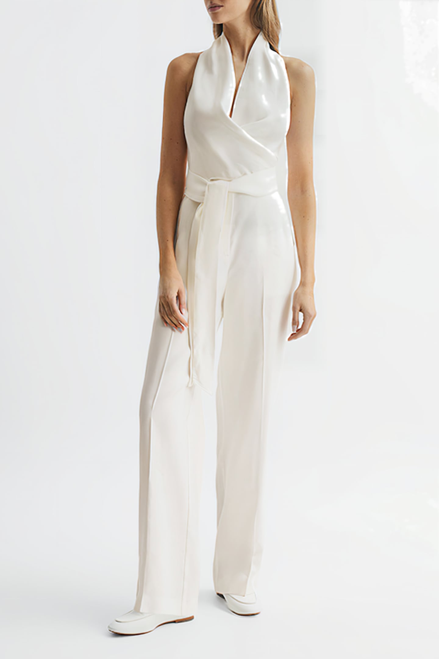 CARMEN LINEN JUMPSUIT — WHITE 1