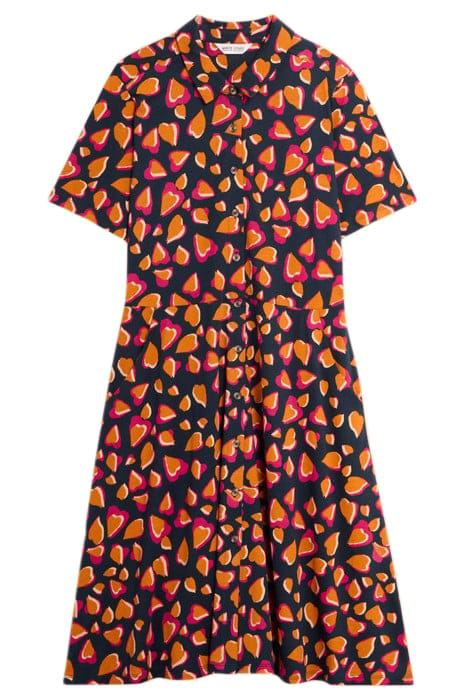 RIA JERSEY SHIRT DRESS NAVY PRINT 1