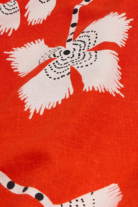 CLEMENCE LINEN BLEND SKIRT RED PRINTED 2