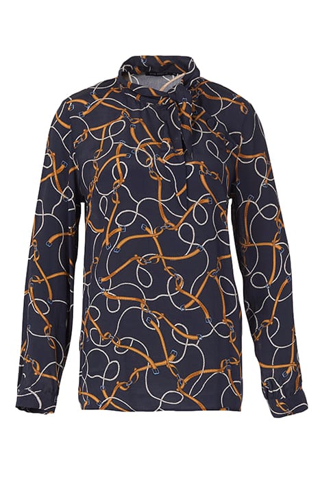 VISCOSE SCARF SHIRT IN BLUE 4