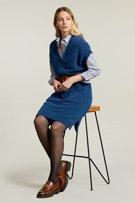 BLUE KNITTED SLEEVELESS DRESS 3
