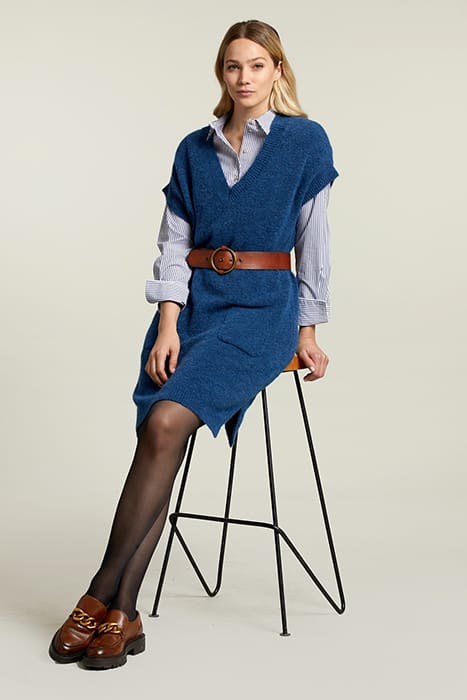 BLUE KNITTED SLEEVELESS DRESS 1