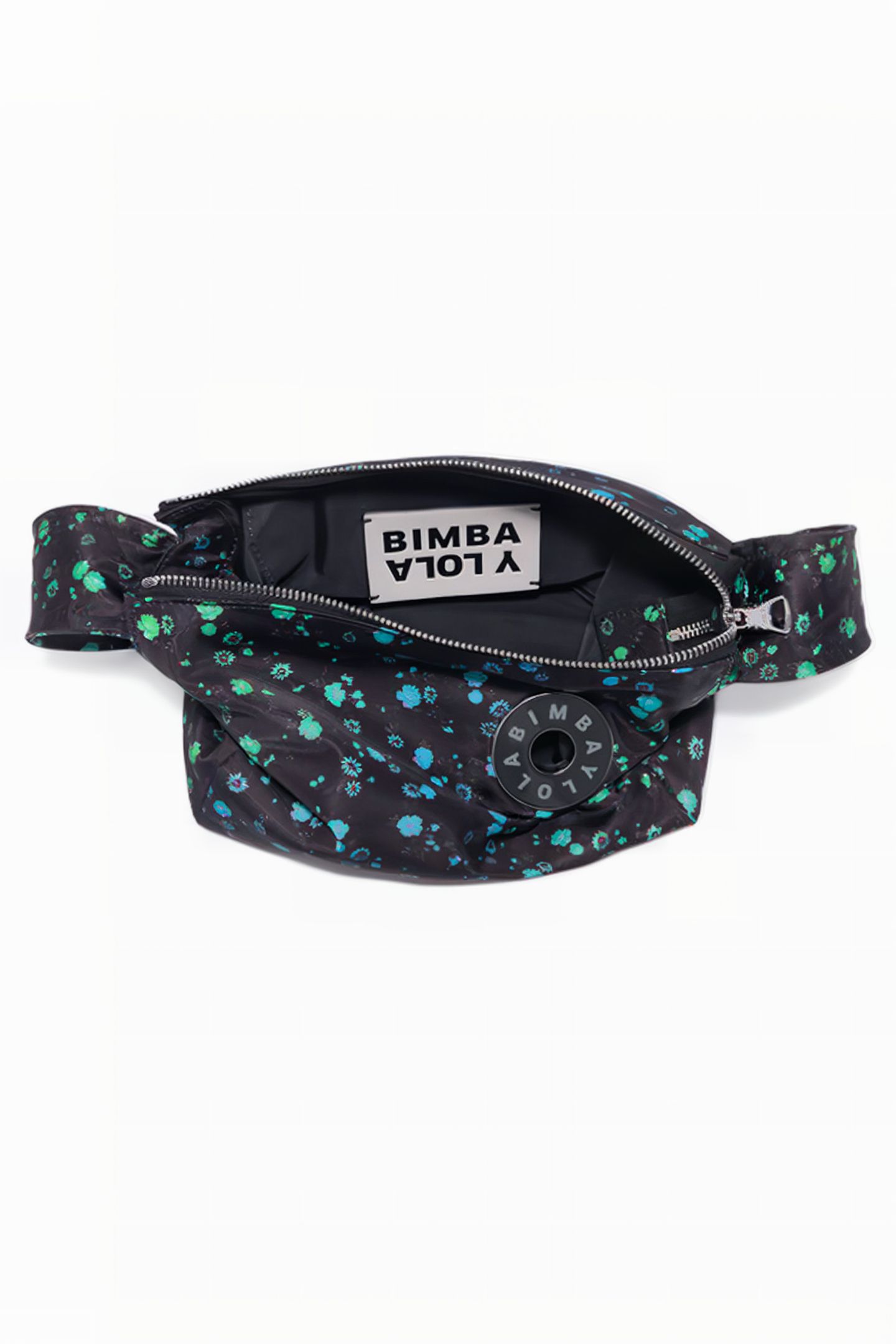 M BLACK RAINBOW FLOWERS NYLON HOBO BAG 3