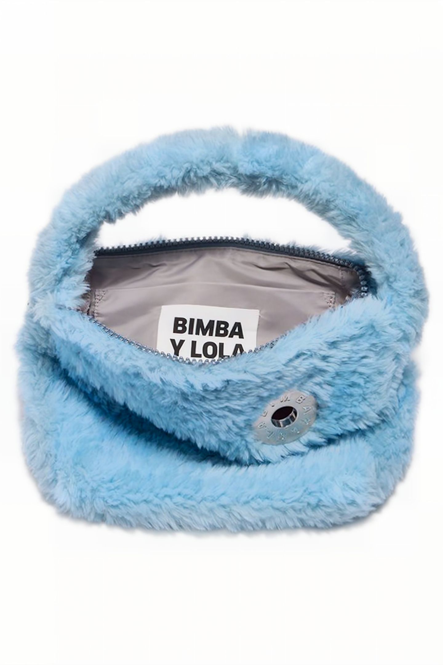 S BLUE FUR HOBO BAG 3