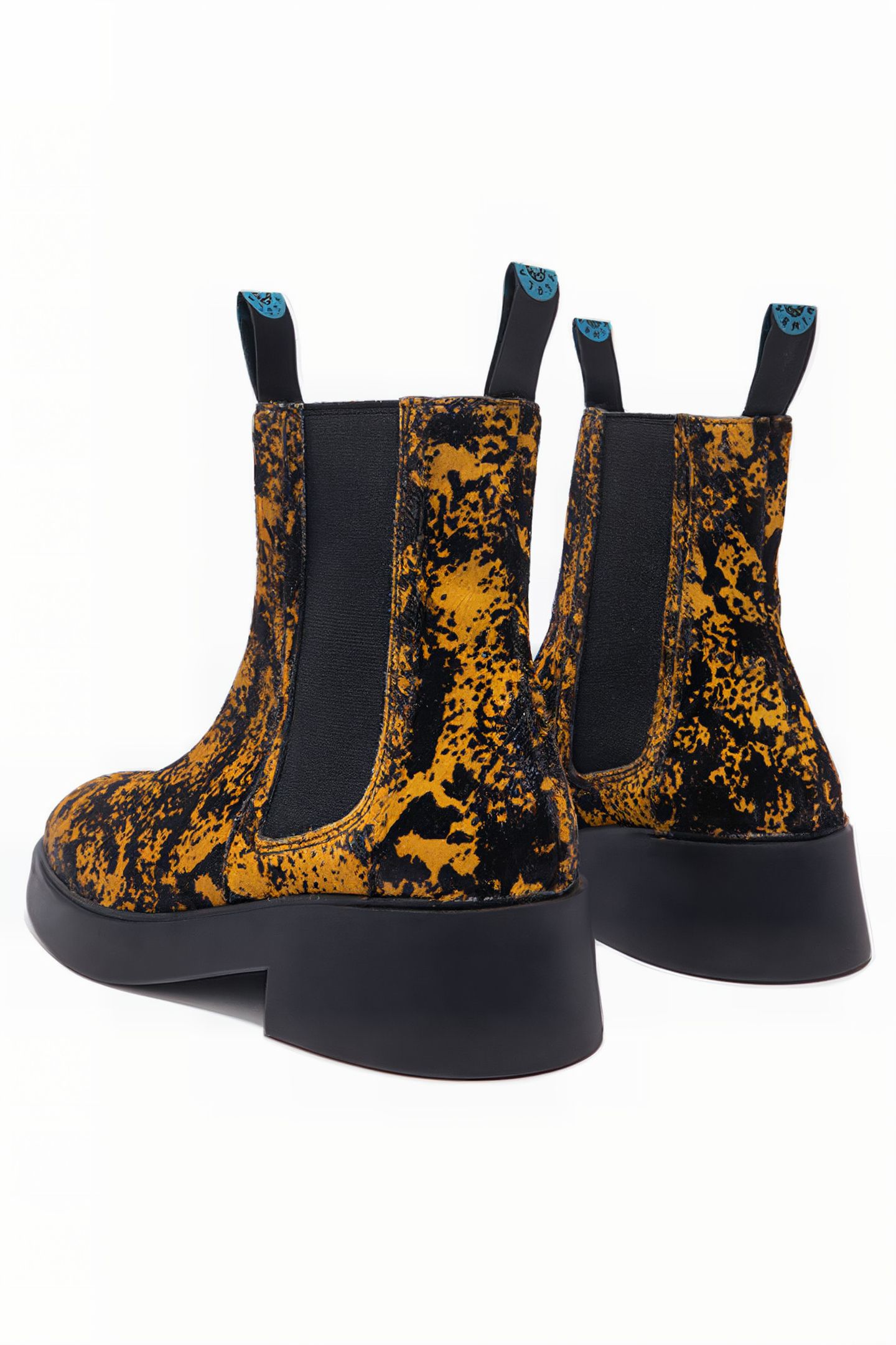 ORANGE FUR LEATHER ANKLE BOOT 4