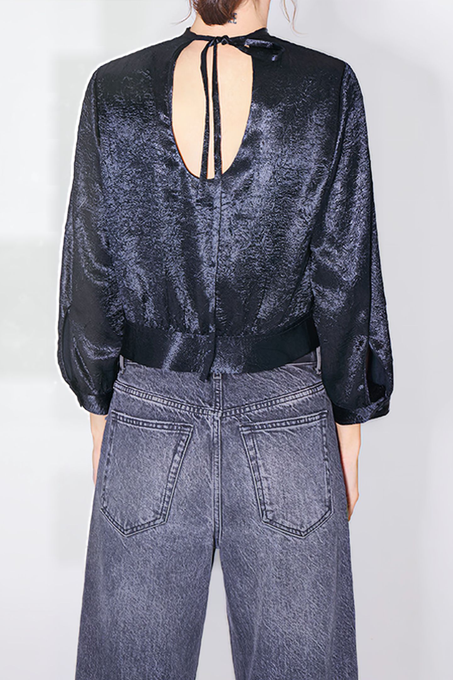 ANTHRACITE TIE BLOUSE 2