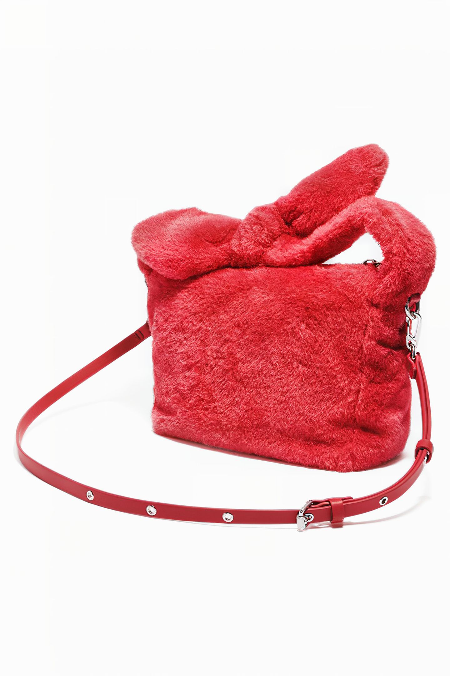 S RED FUR HOBO BAG 2