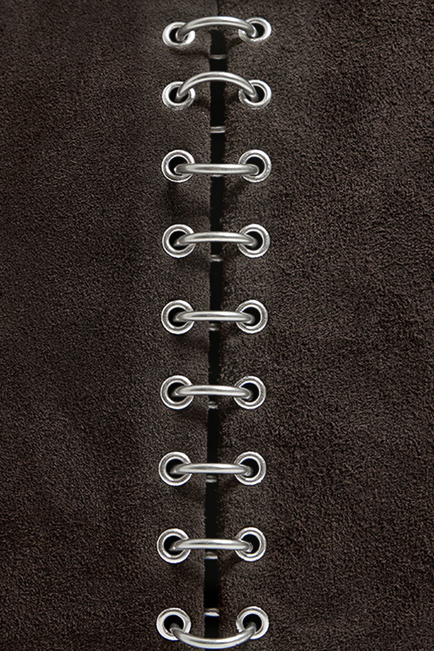 L CHARCOAL SPLIT LEATHER SHOPPER BAG 3