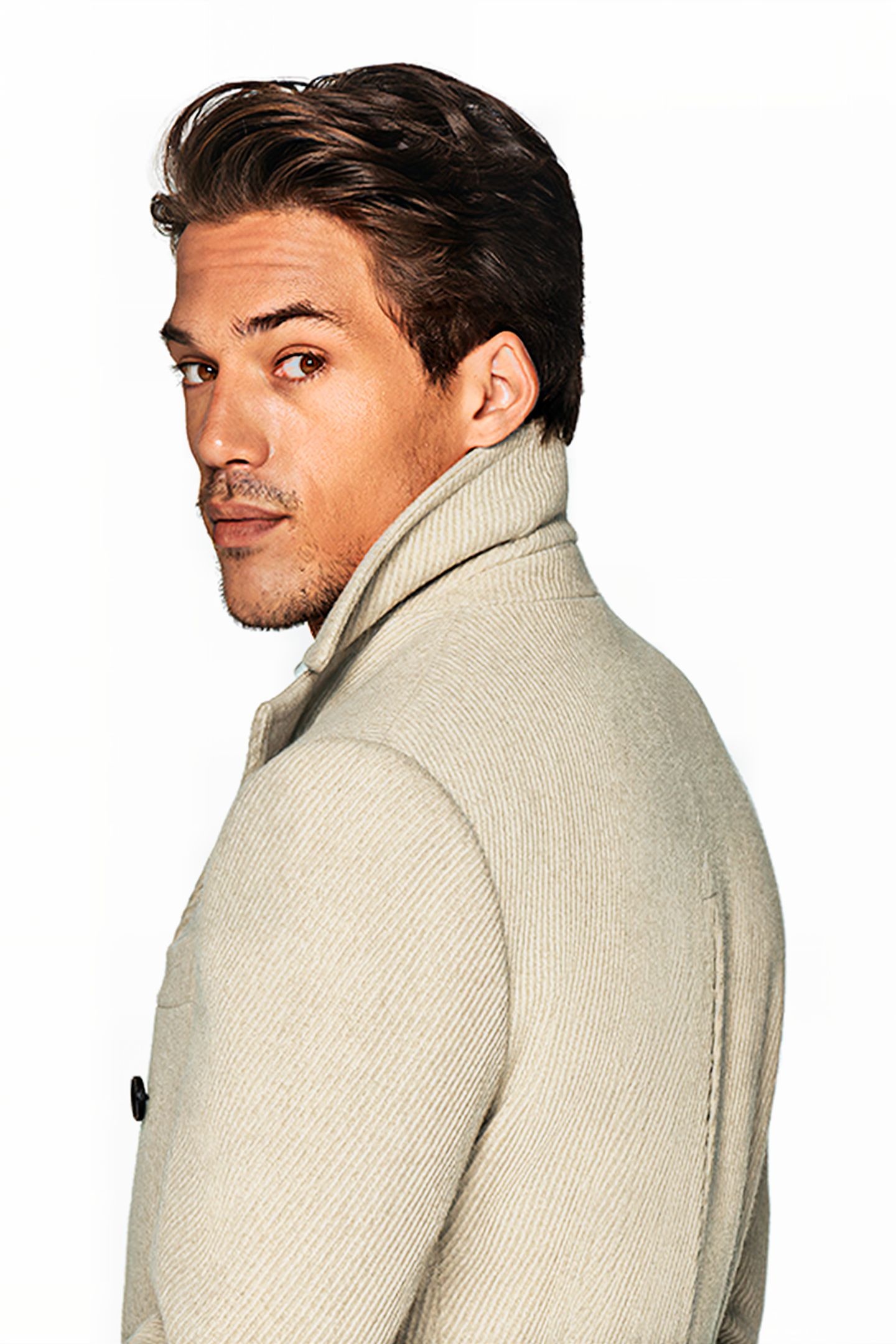 LIGHT BROWN TWILL POLO COAT 5