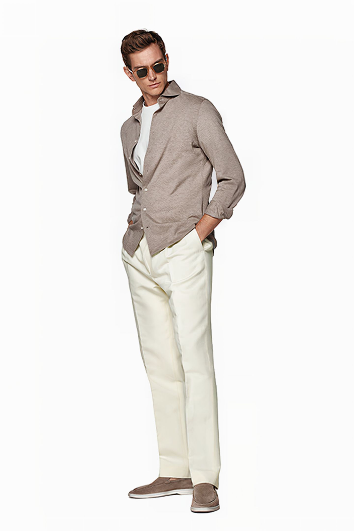 LIGHT BROWN EXTRA SLIM FIT SHIRT 3
