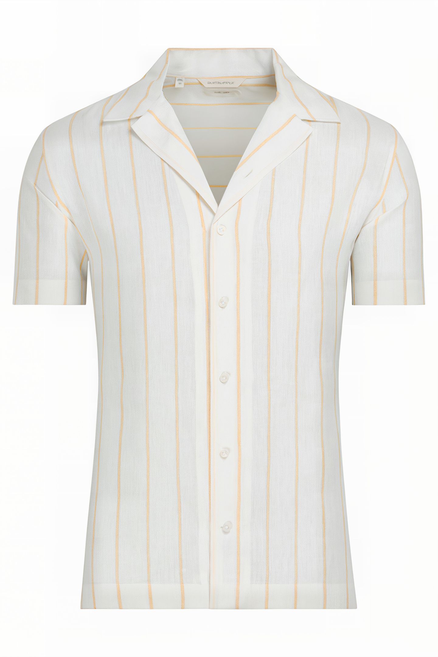 YELLOW STRIPED CAMP COLLAR SLIM FIT SHIRT 4