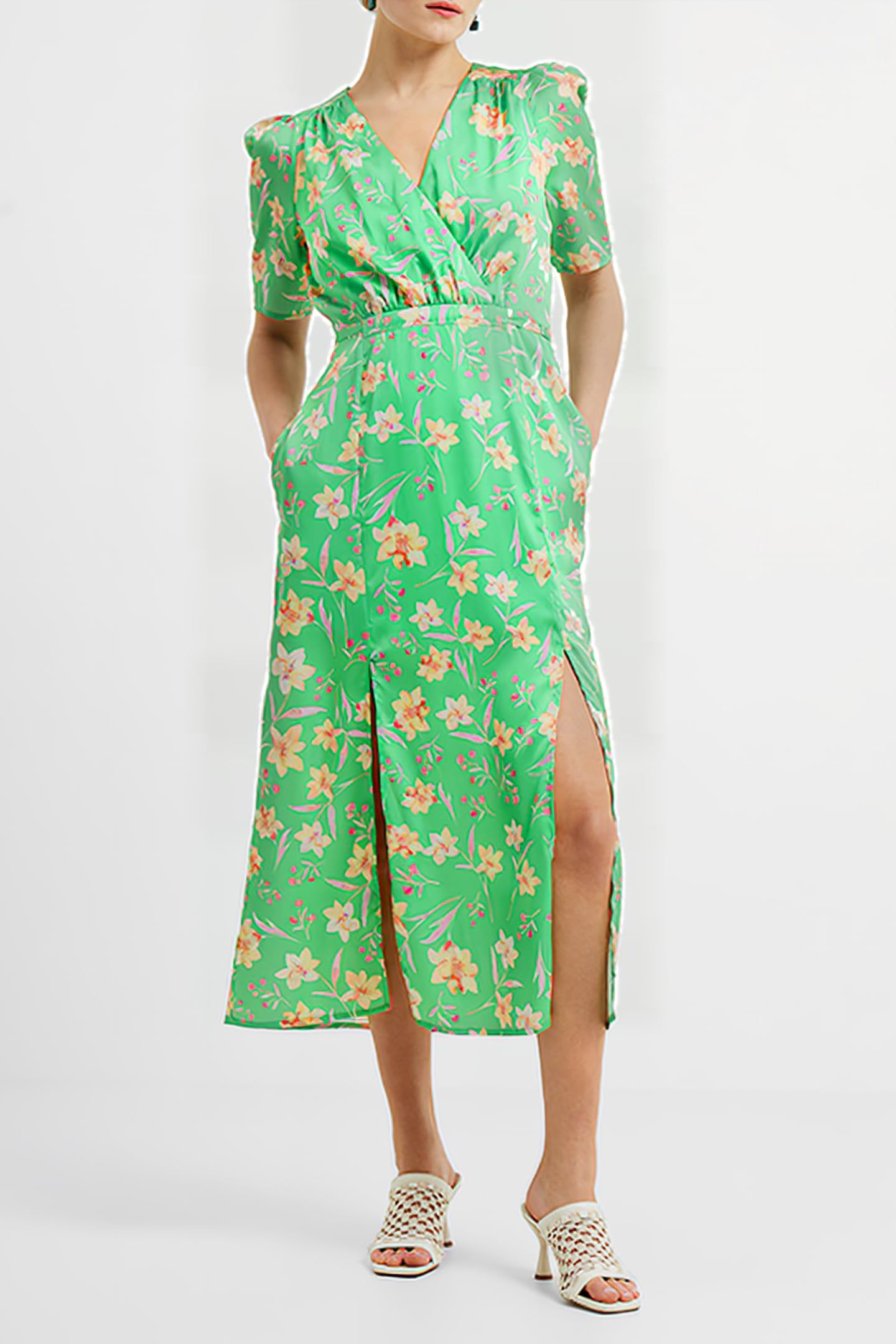 CAMILLE WRAP DRESS GREEN 1