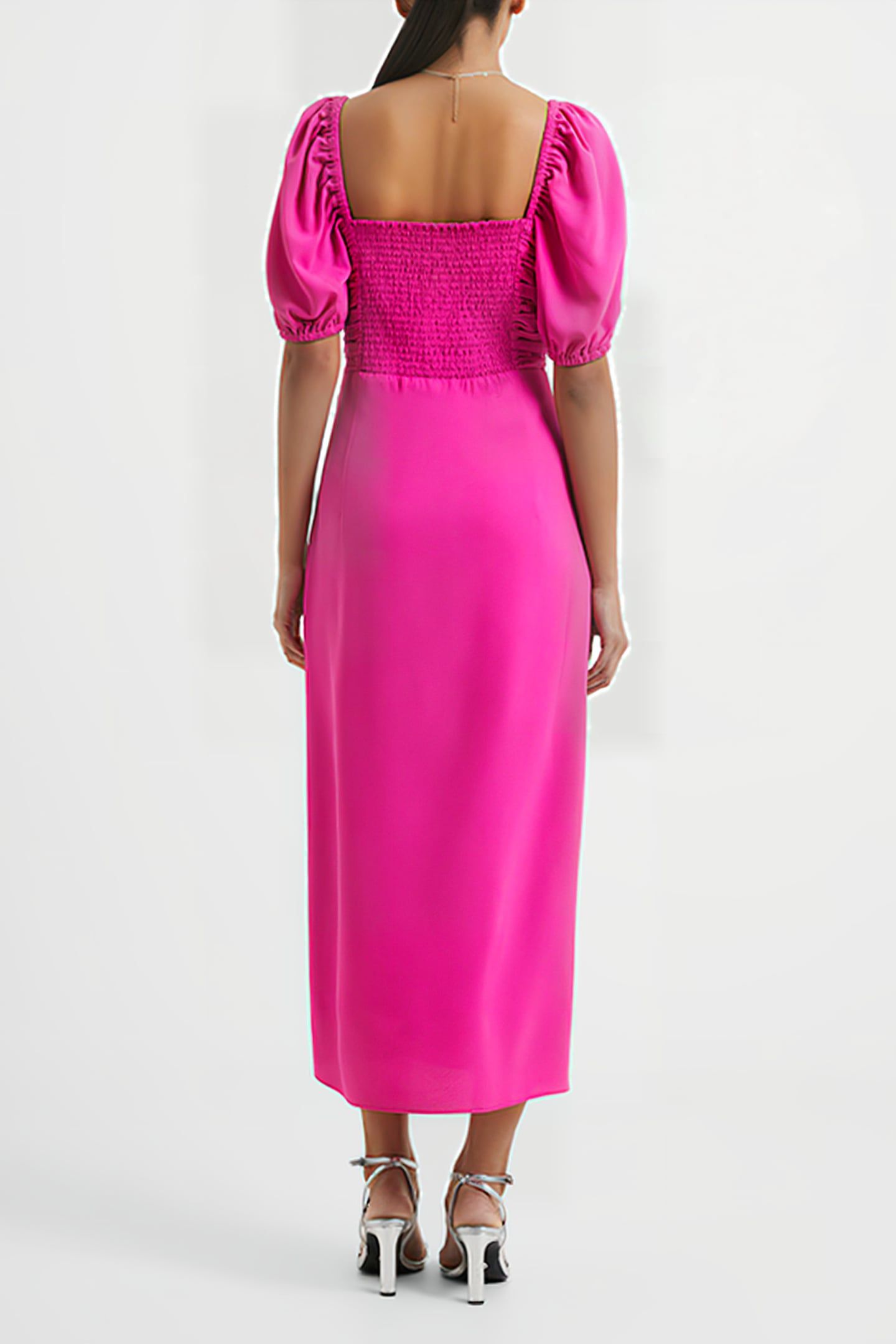 AFINA VERONA RUCHED MIDI DRESS RED 2