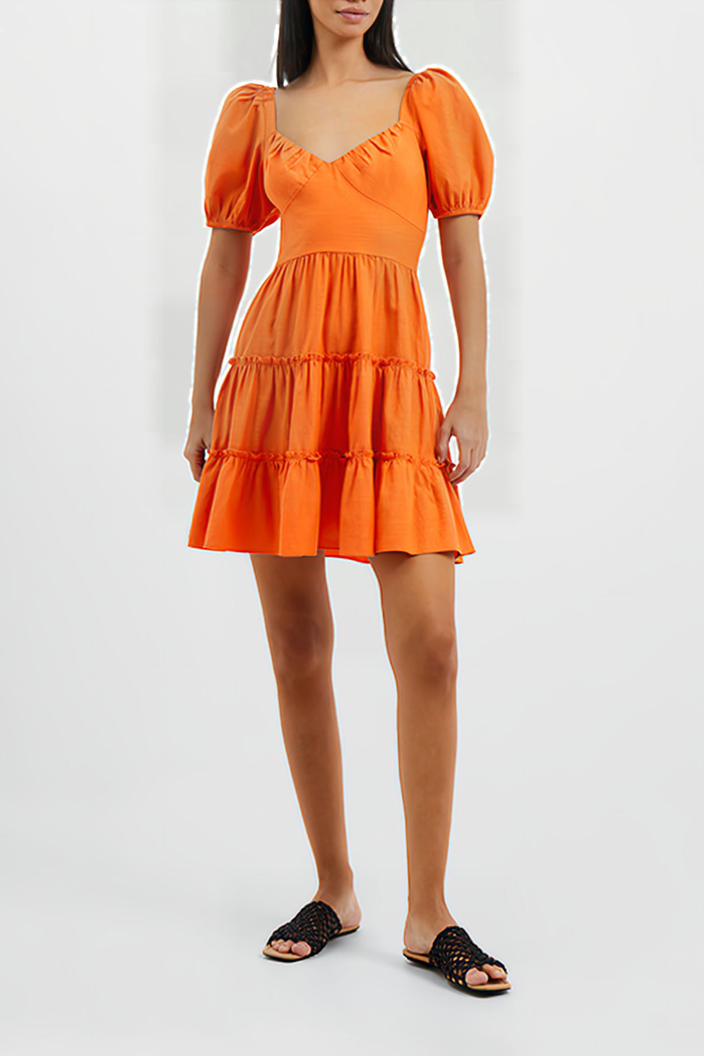 ALANIA PUFF SLEEVE DRESS ORANGE 2