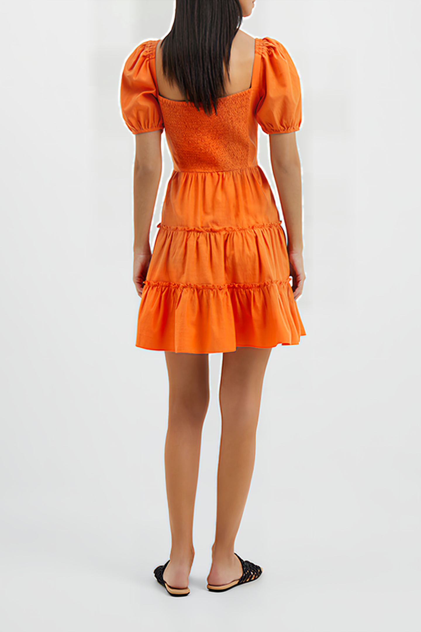ALANIA PUFF SLEEVE DRESS ORANGE 3
