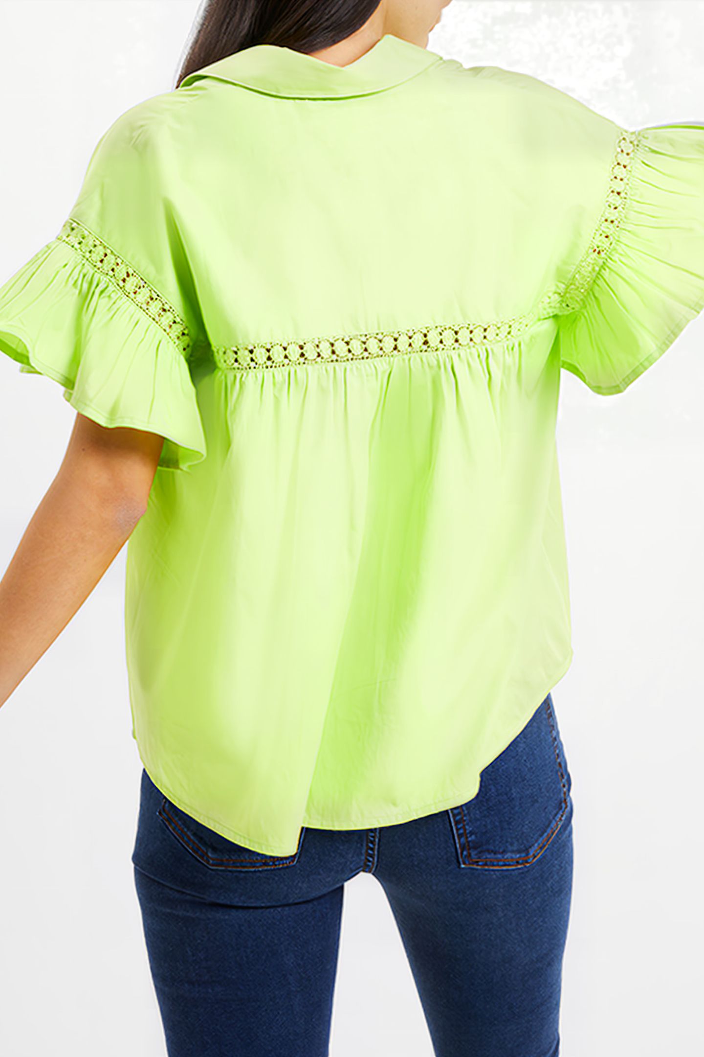 SINDEY COTTON SATIN SHIRT GREEN 2