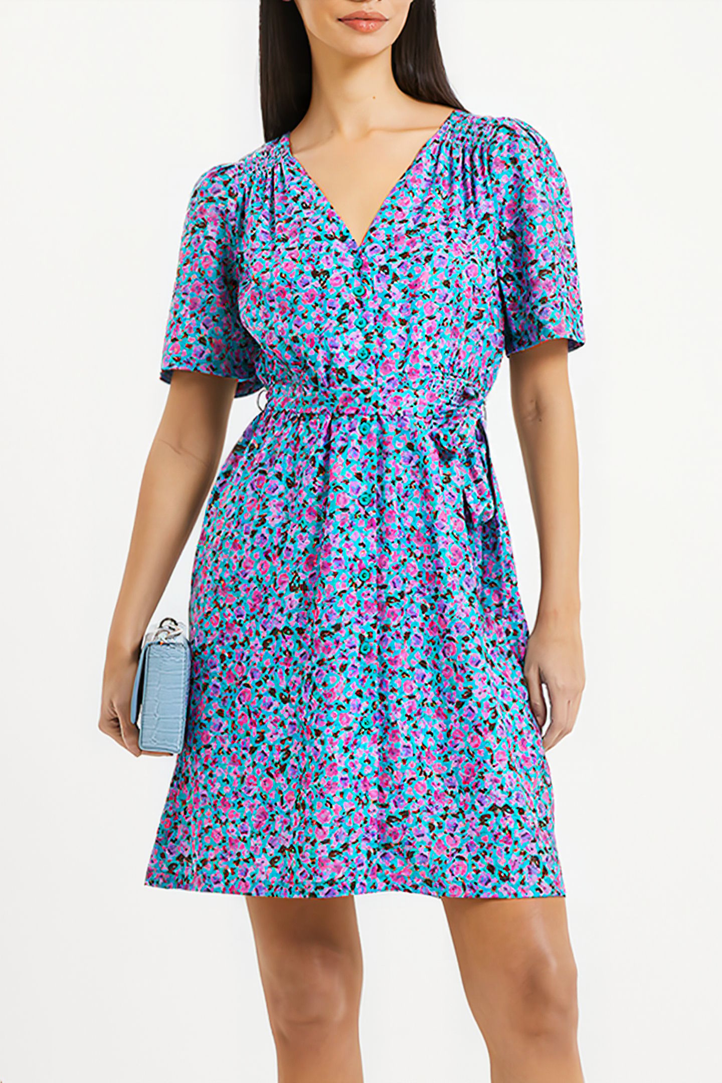 ALEZZIA ELY JACQUARD SS DRESS GREEN 3