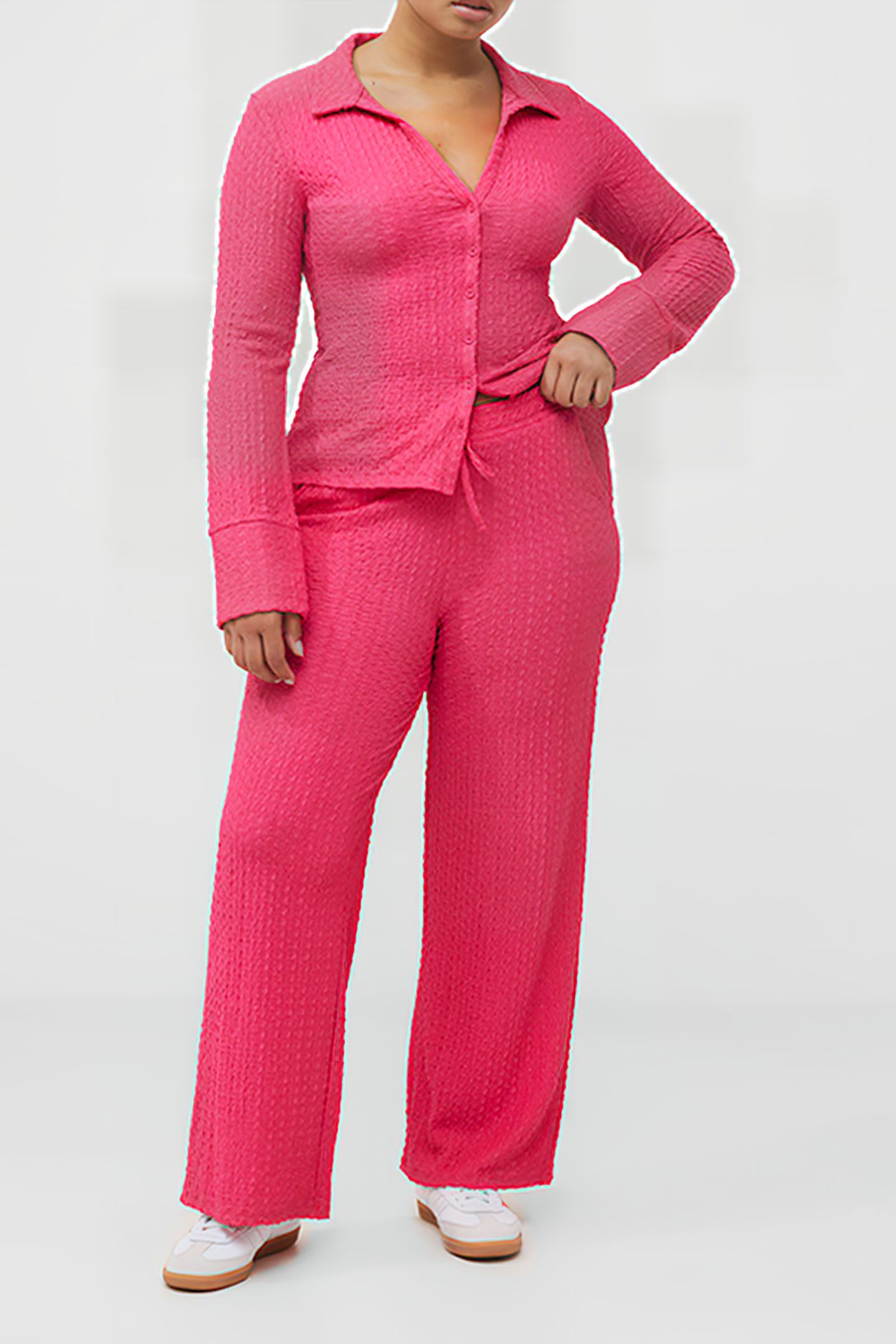 TASH TEXTURED TROUSERS PURPLE 2