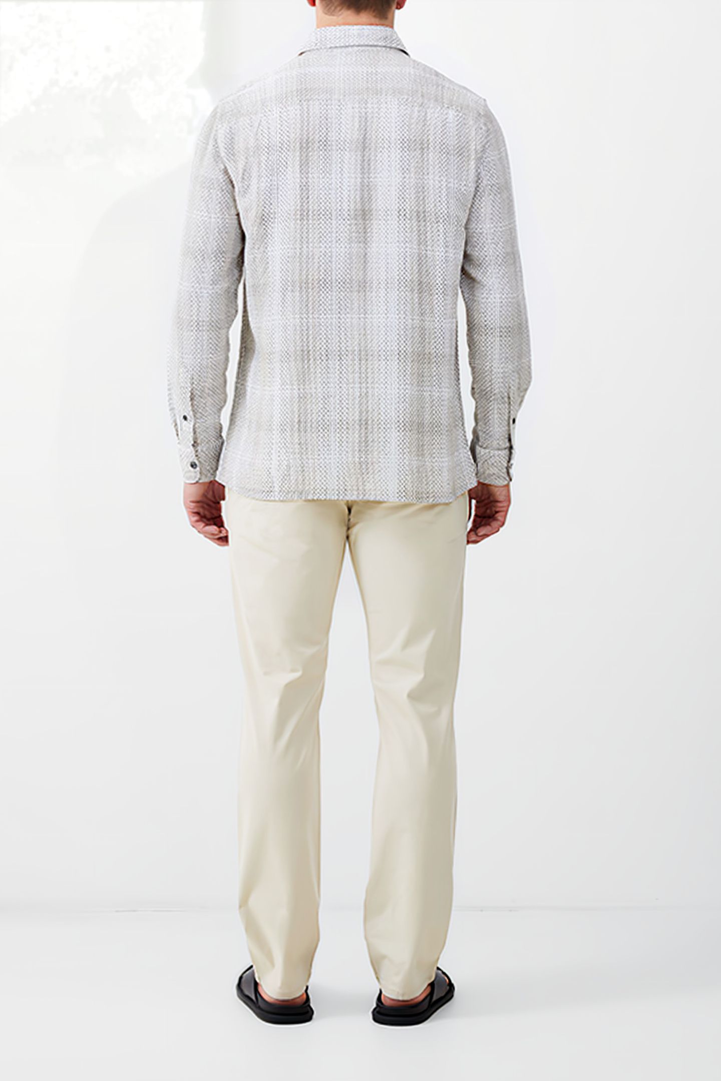 BARROW DOBBY LS SHIRT BROWN 3