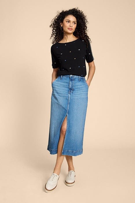 WINNIE EMBROIDERED TOP BLACK MULTI 1