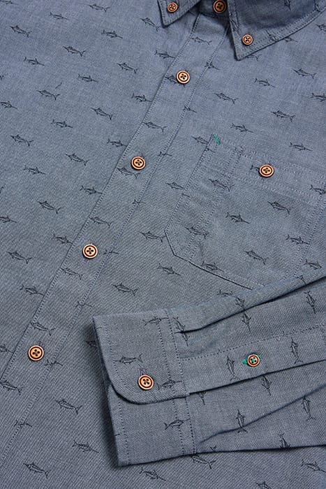 SWORDFISH PRINTED SHIRT CHAMBRAY BLUE 3