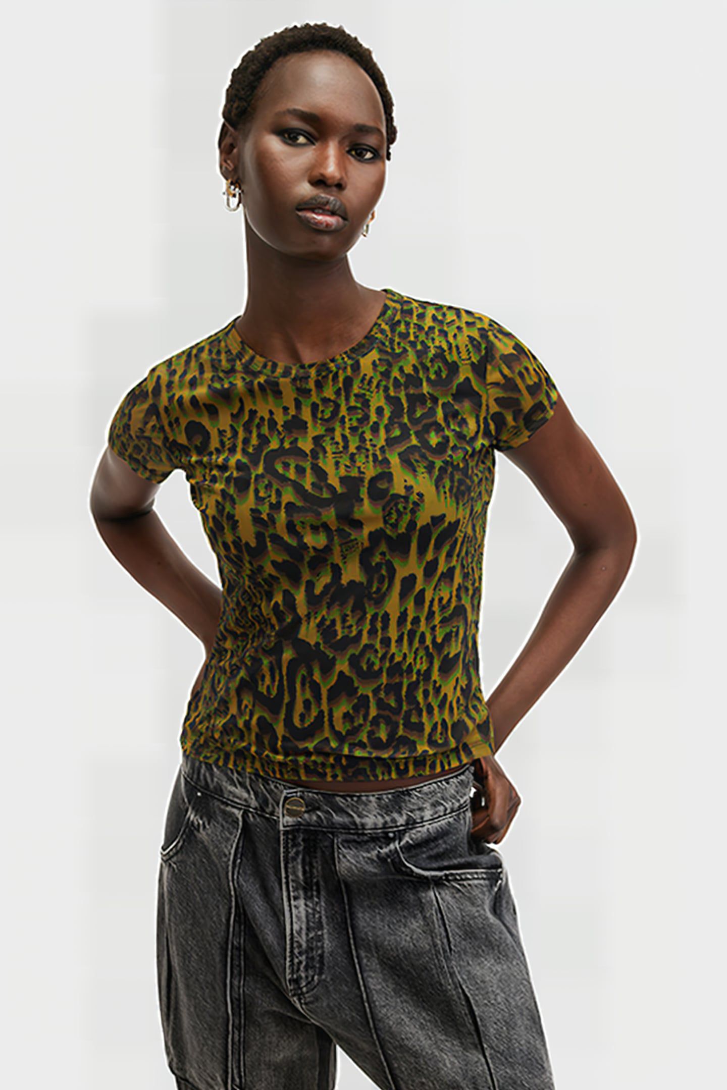 ELLIE MESH TEE TERESA KHAKI GREEN 1