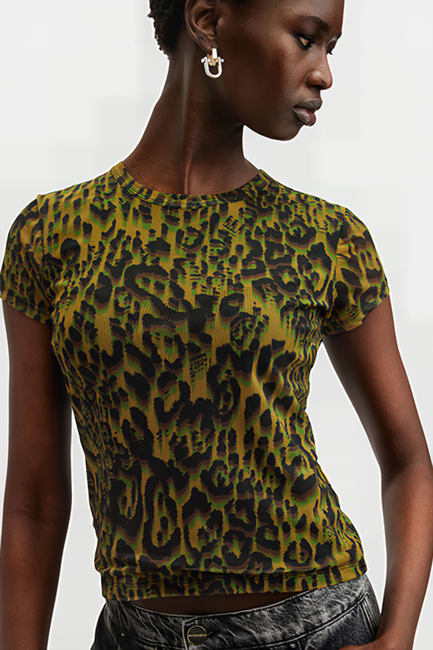 ELLIE MESH TEE TERESA KHAKI GREEN 7