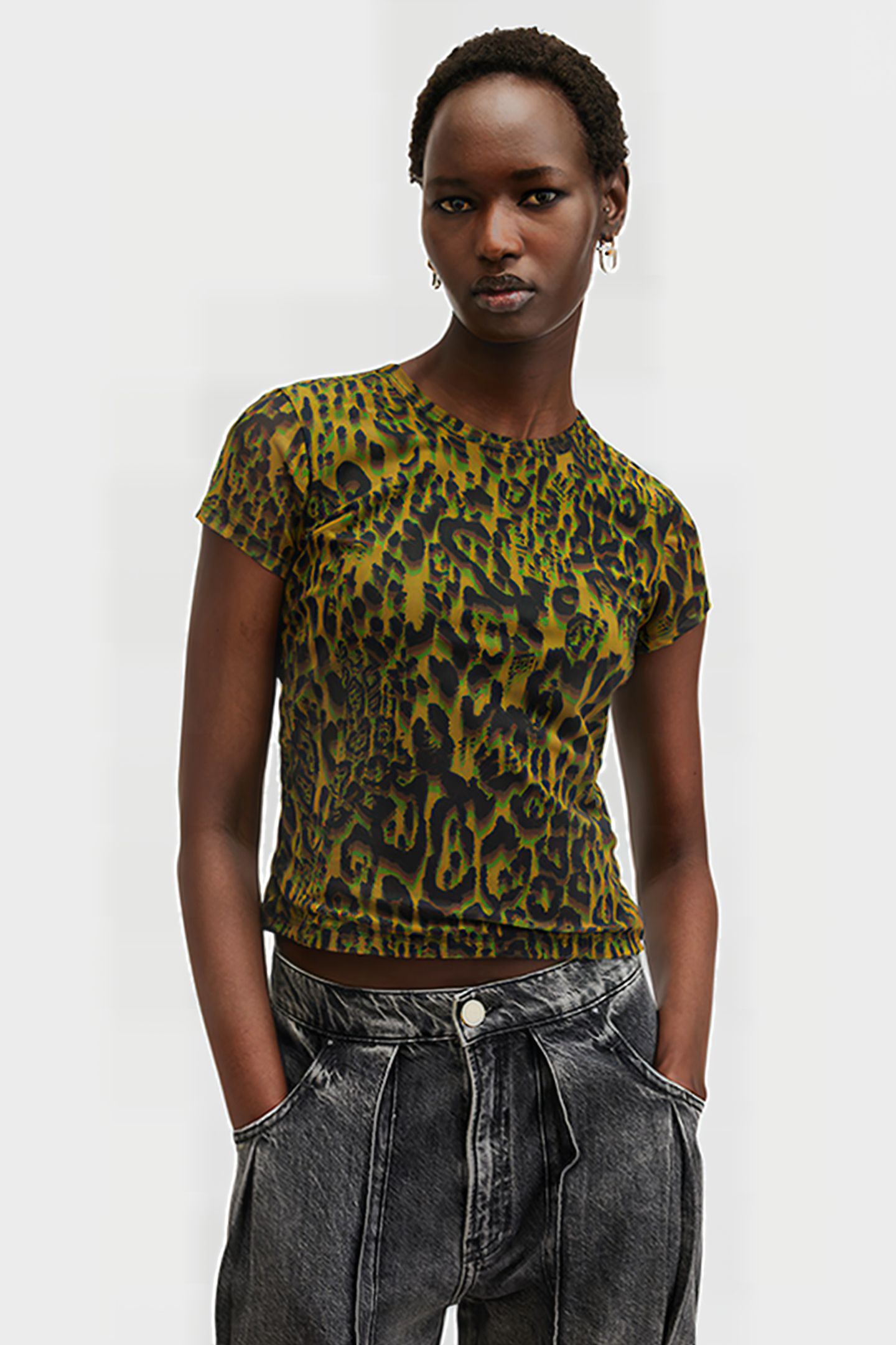 ELLIE MESH TEE TERESA KHAKI GREEN 6