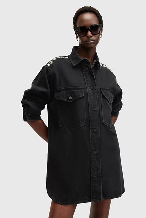 LILY STUD DRESS BLACK 6