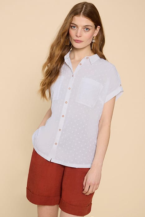 ELLIE  COTTON SHIRT PALE IVORY 1