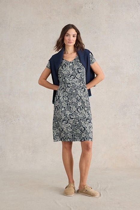 TALLIE JERSEY DRE NAVY PRINTED 1