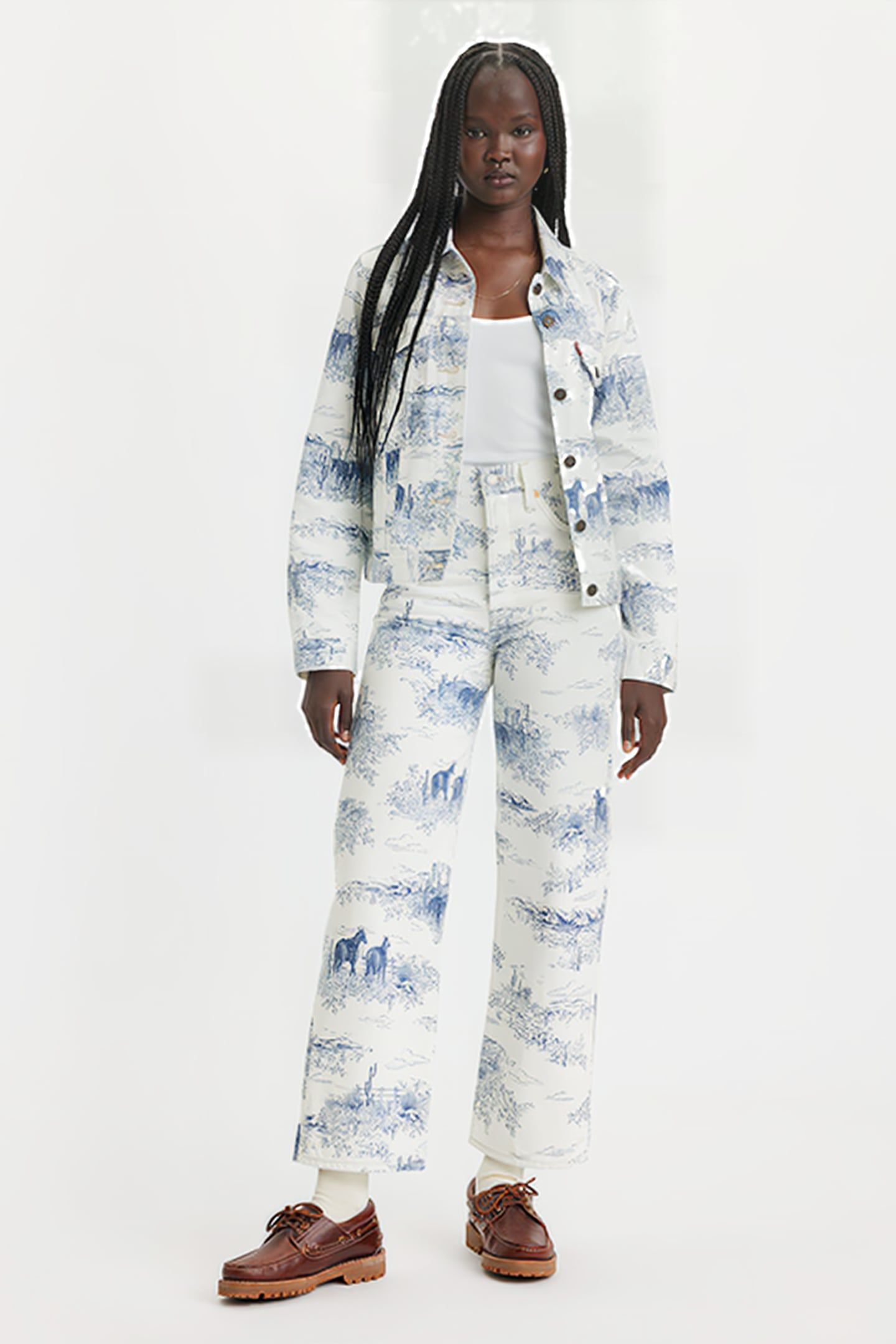 RIBCAGE STRAIGHT JEANS PANT WHITE 1