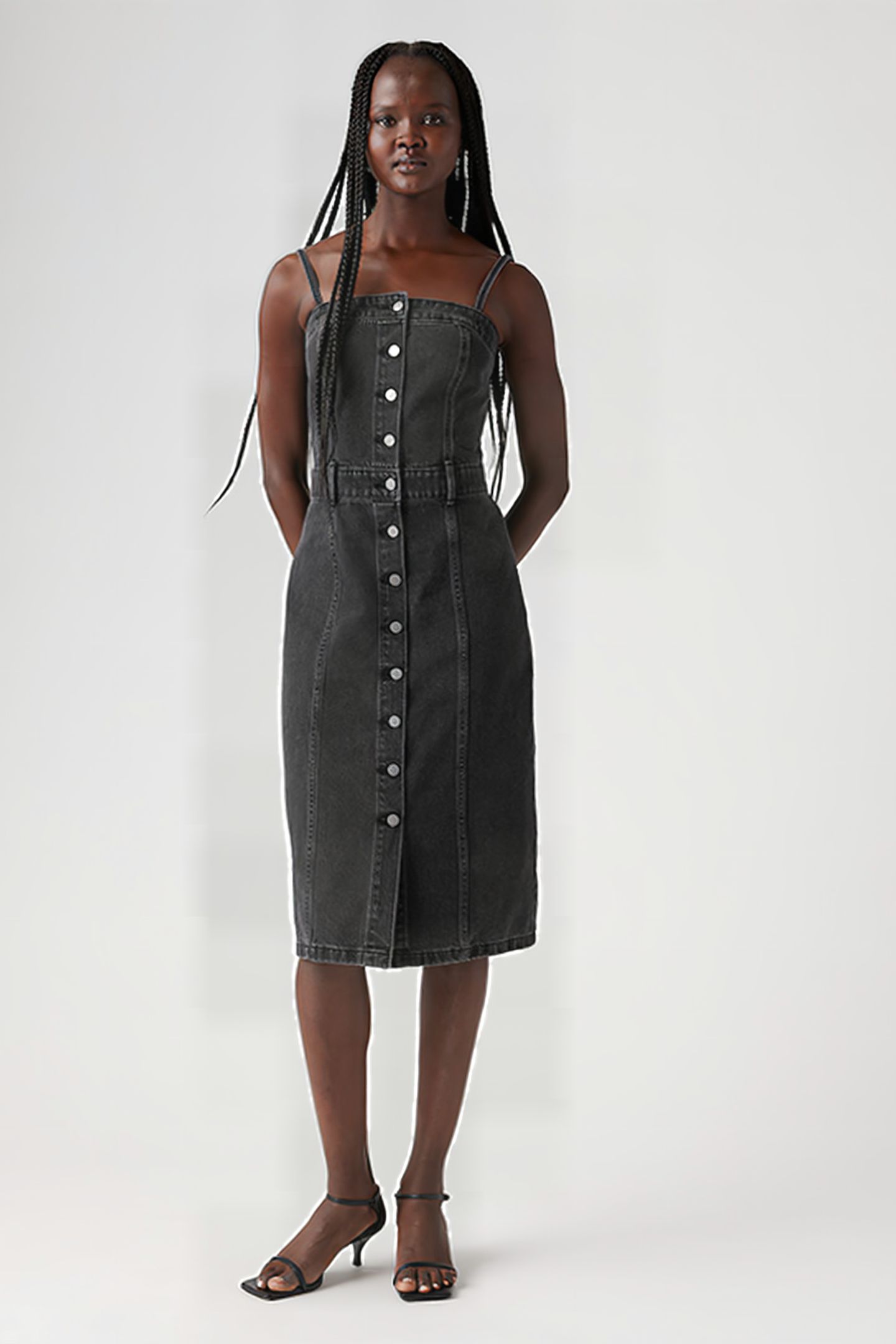 DENIM MINI DRESS BLACK 5