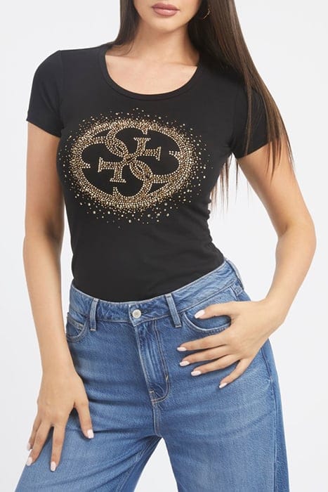 GUESS ECO SS CN 4G LOGO TEE JET BLACK A996 1