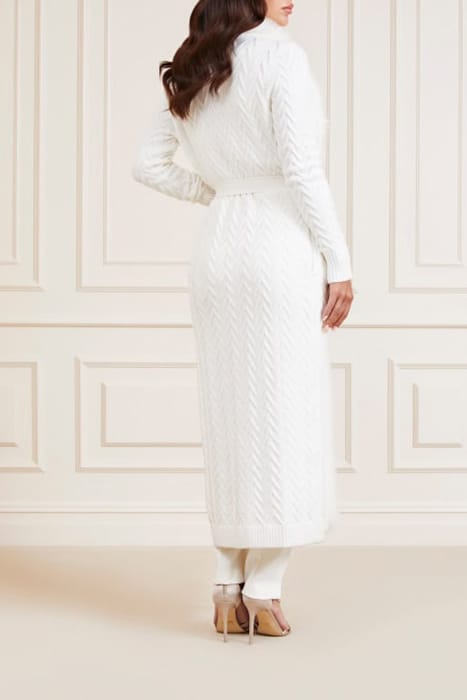 MARCIANO BY GUESS PAULA FAUX FUR LONG PALE COAT PEARL 2