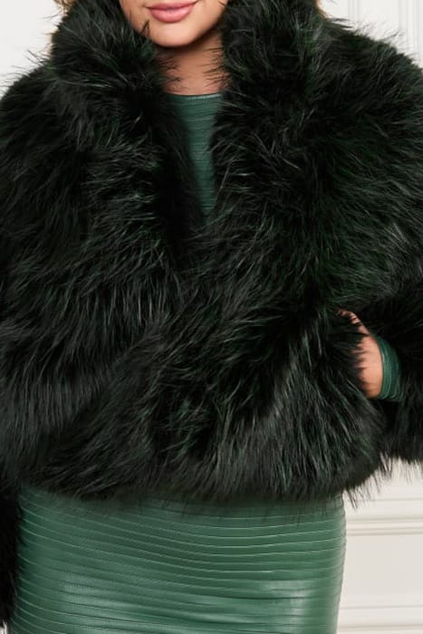 MARCIANO BY GUESS LULA FAUX FUR COAT DARK TORMALITE JACKET M 6