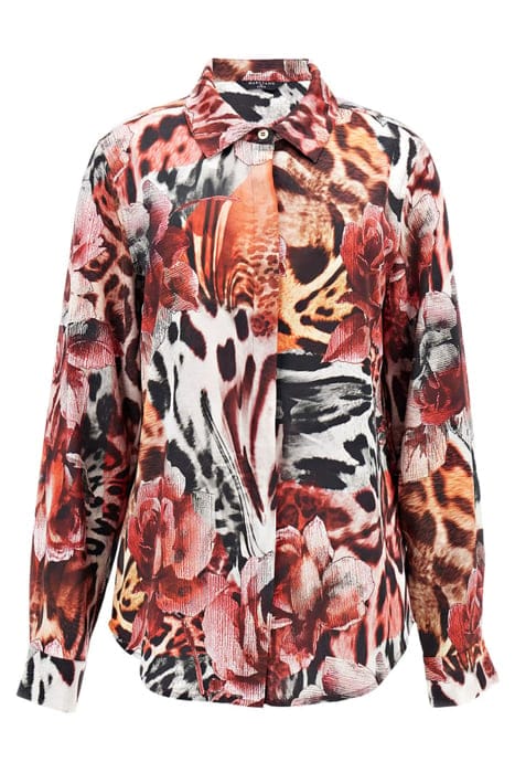 MARCIANO BY GUESS THE ICON BLOUSE PRINT LEOPARD ROSE BUTTON- 4