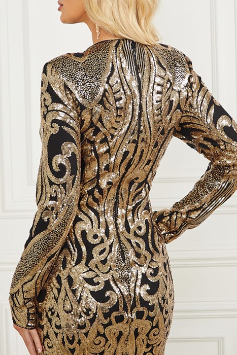 MARCIANO BY GUESS ISLA SEQUIN DRESS BLACK GOLD 7