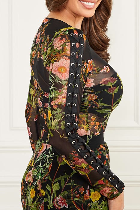 MARCIANO BY GUESS LEWIS MESH TOP BLACK BEAUTY BLOUSE PRINT 6