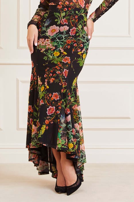 MARCIANO BY GUESS LEWIS MESH SKIRT BLACK BEAUTY PRINT 1