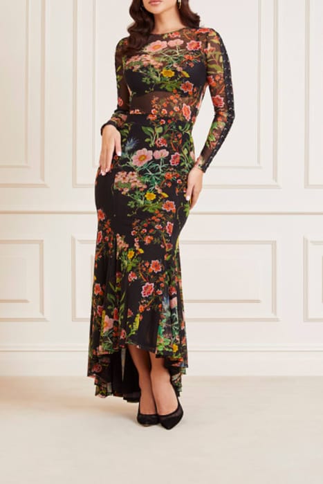 MARCIANO BY GUESS LEWIS MESH SKIRT BLACK BEAUTY PRINT 3