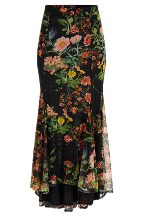 MARCIANO BY GUESS LEWIS MESH SKIRT BLACK BEAUTY PRINT 4