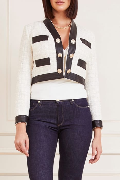MARCIANO BY GUESS MARIKA SHORT JACKET PALE PEARL CROPPED MUL 1