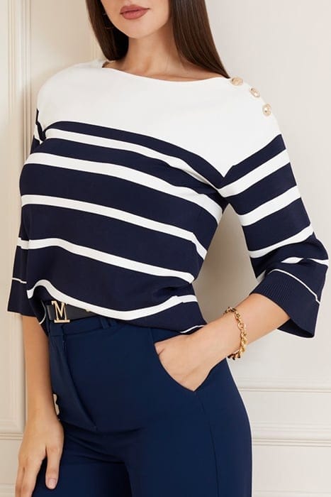 MARCIANO BY GUESS FEBE SWEATER STRIPED BLUE AND WHITE KNITTE 6