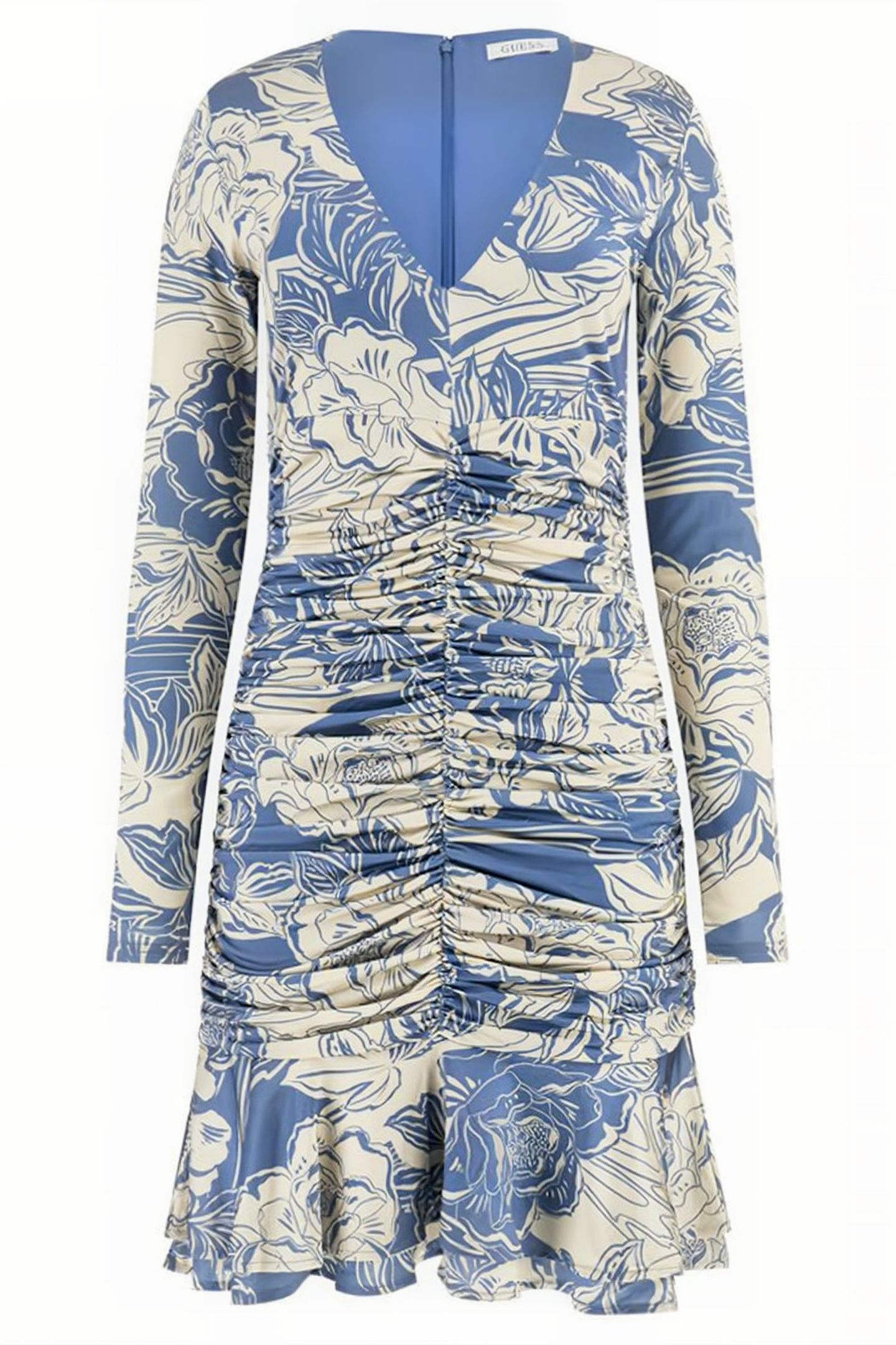 GUESS ECO LS LILLIAN DRESS ROSE RIVER PRINT BLU 1